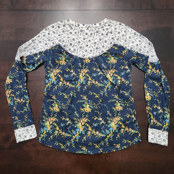 Sundance Mixed Media Floral Button Down Shirt Size XS - Picture 5 of 5